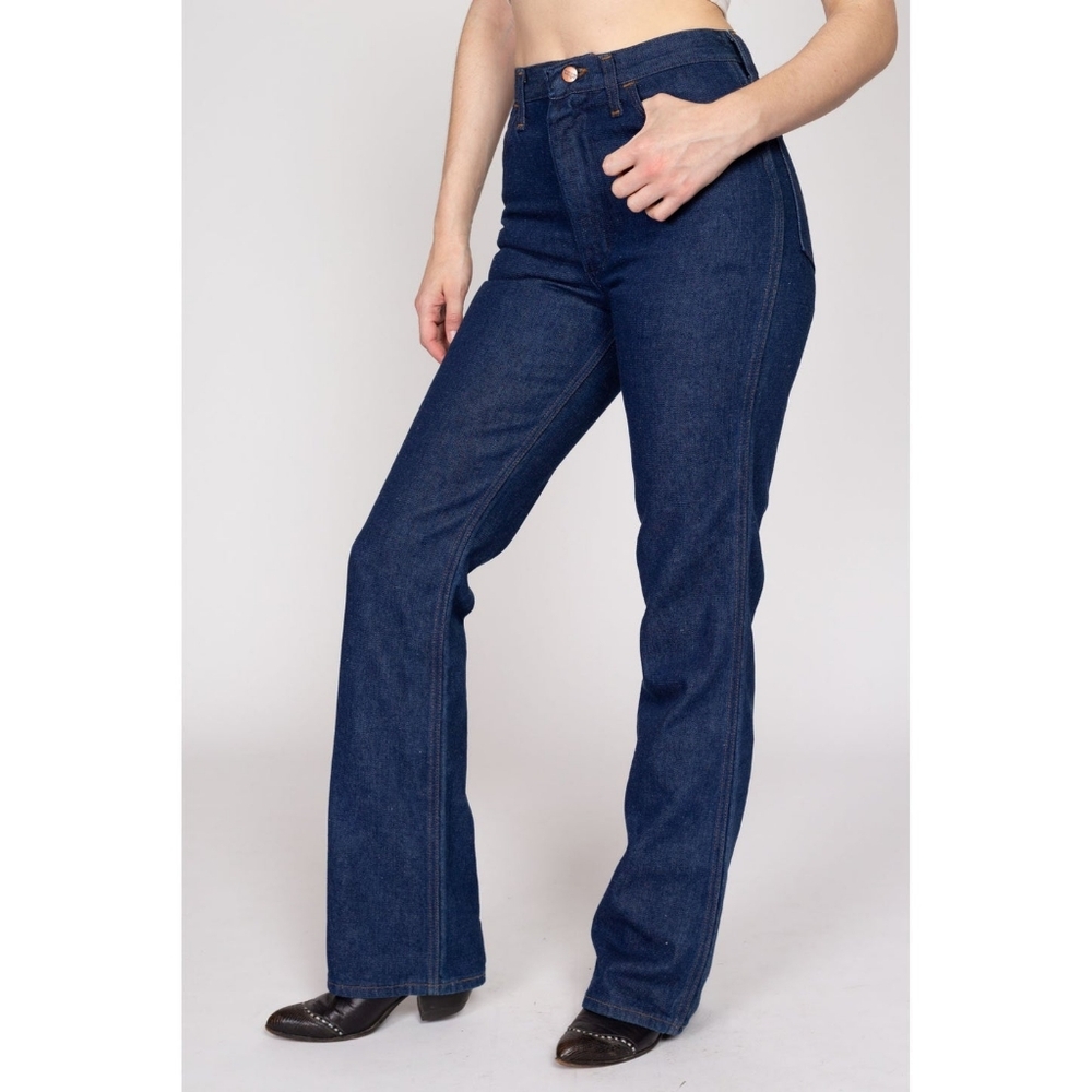 Wrangler No Faults Jeans 70's Rare‎ Vintage Western Dark Blue jeans (#980)